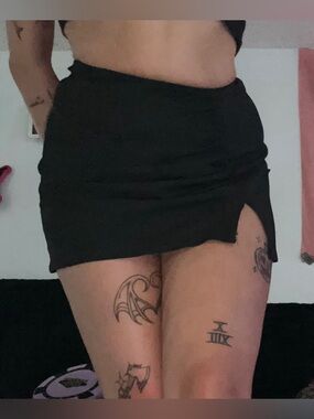 Split Hem Ruched Solid Skirt